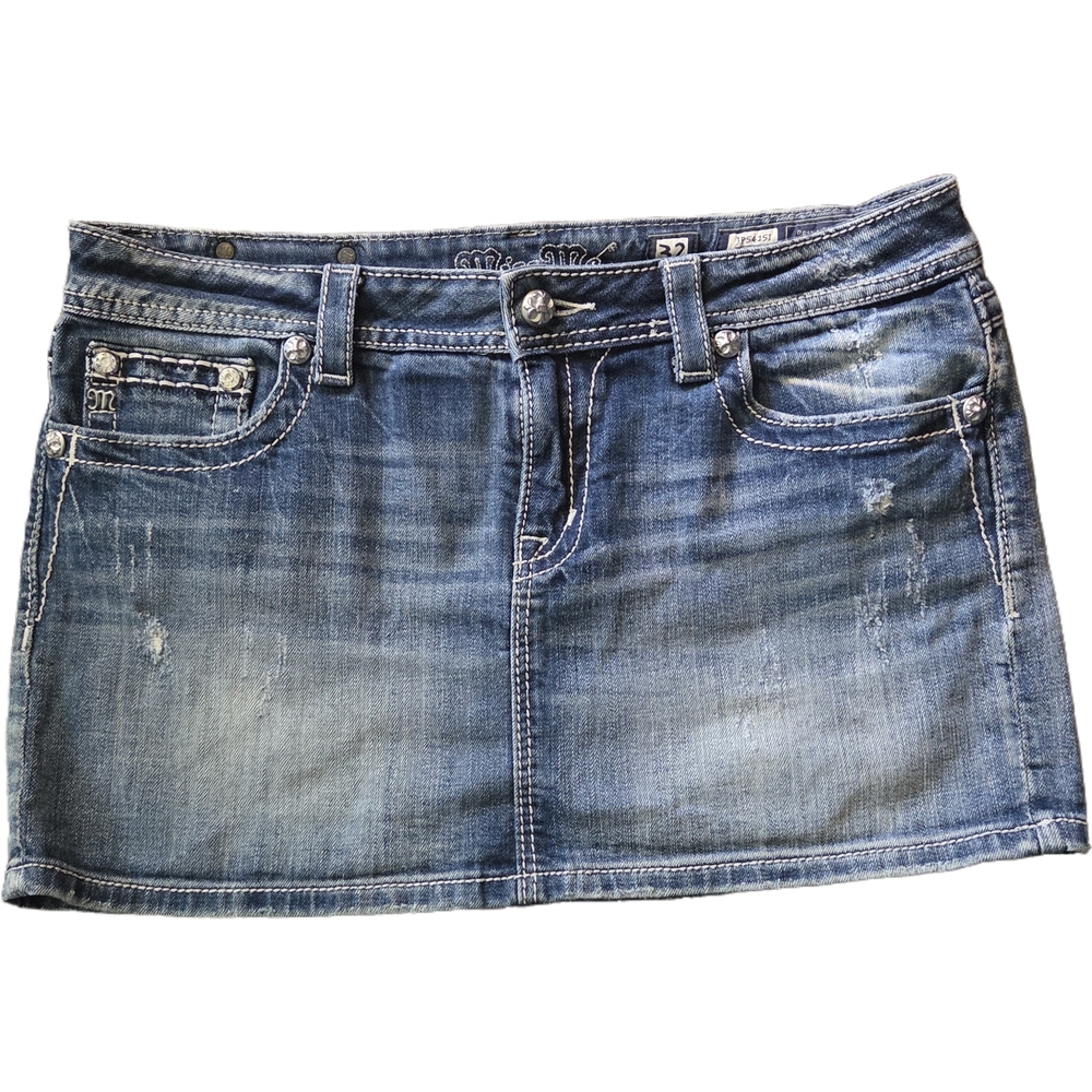 Miss Me Blue Denim Mini Skirt Casual